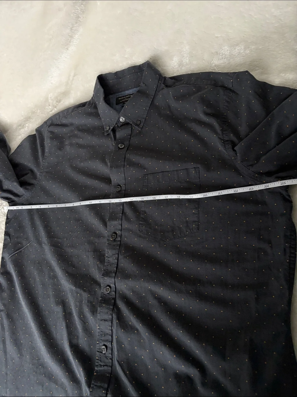 Banana Republic Button Down Shirt | Soft Wash/Standard Fit | Navy Dot | Men’s XL